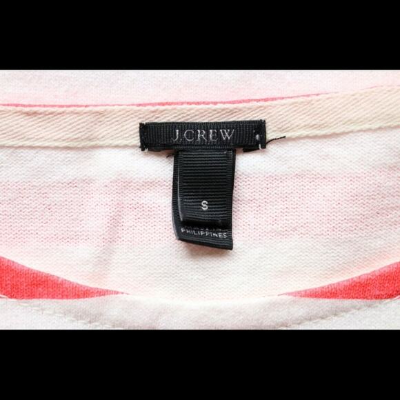 J.CREW Small "Sailor Tee in Engineered Stripe" Orange on Ivory UNWORN - Picture 4 of 4